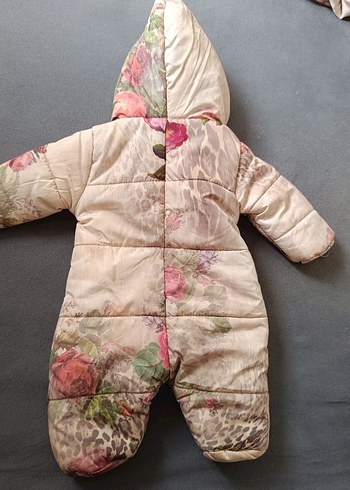 Peluş Detaylı Pembe Batik Desenli Bebek Tulumu - Görsel 2