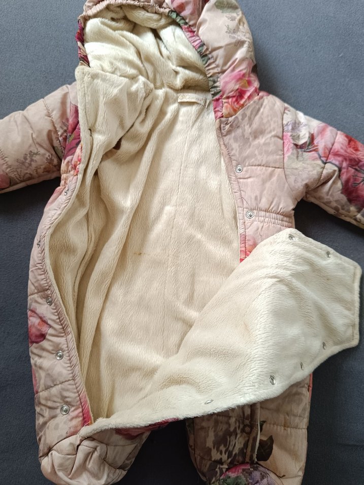 Peluş Detaylı Pembe Batik Desenli Bebek Tulumu - Görsel 3