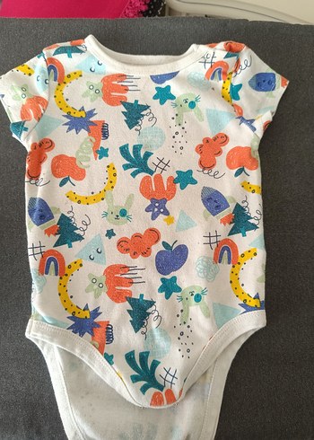 Renkli Desenli Bebek Çıtçıtlı Body