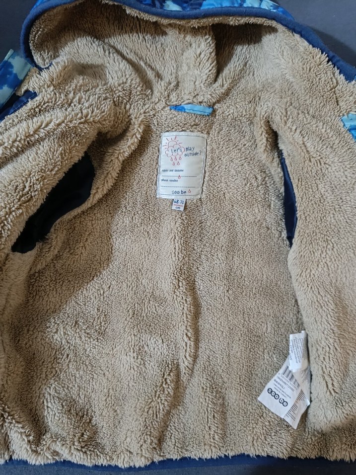 Erkek Çocuk Mavi Kapüşonlu Kürklü Mont - Görsel 5