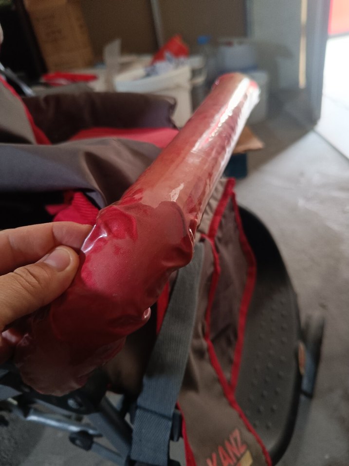 Kırmızı ve Kahverengi Bebek Arabası - Görsel 5