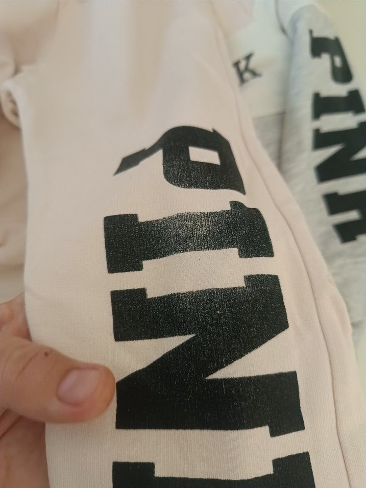 Kız Çocuk Pembe Baskılı Pamuklu Eşofman Takımı - Görsel 4