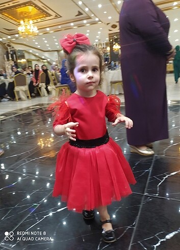 3 yaş kina kıyafeti kırmızı - Görsel 4