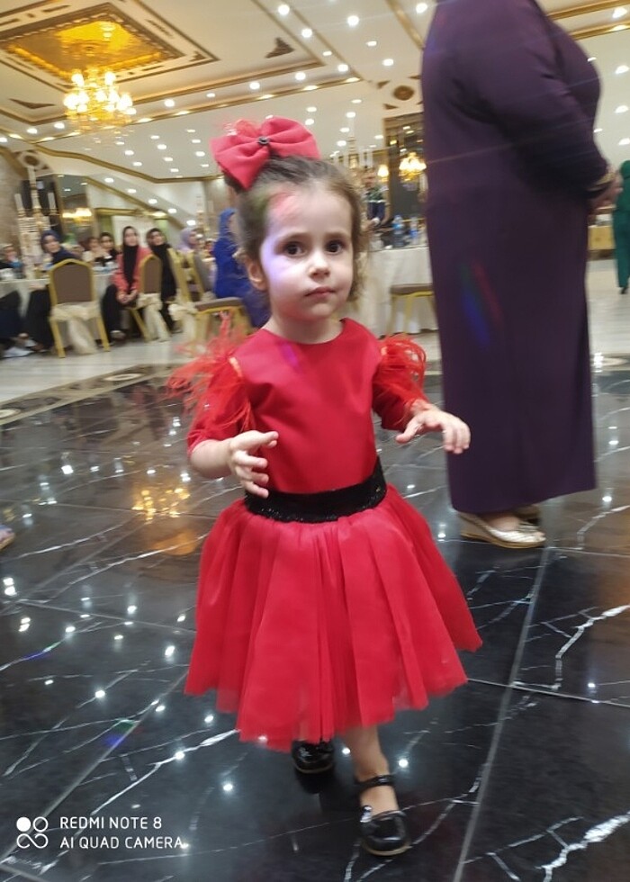 3 yaş kina kıyafeti kırmızı - Görsel 4