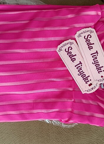 şık bayan elbise fuşya renk - Görsel 4