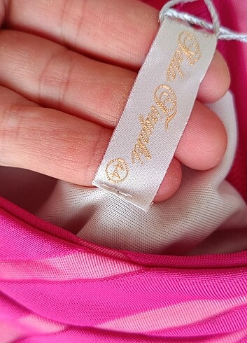 şık bayan elbise fuşya renk - Görsel 6