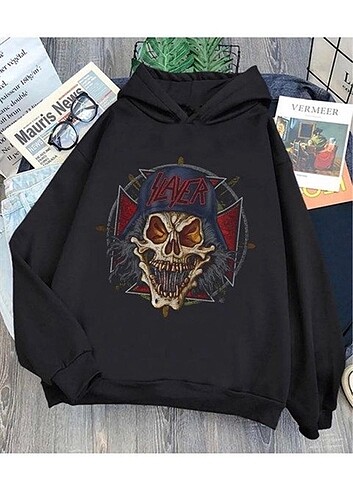 Slayer Baskılı Unisex Kapşonlu Swetshirt