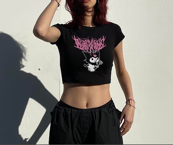 s Beden Ters Dikiş Kurumi Crop