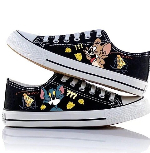 Tom ve Jerry Baskılı Unisex Konvers Ayakkabı