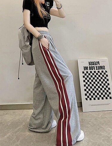 Stretwear Tracksuit Çift Çizgili Eşofman altı