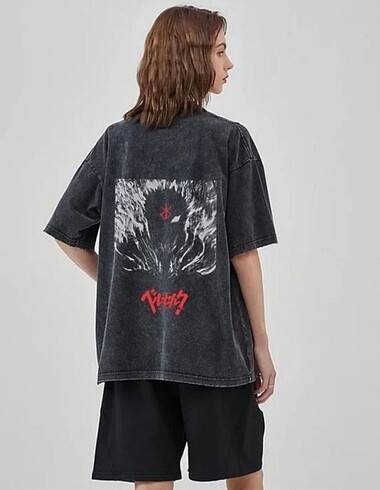 Anime Bershek Yıkamalı Yshirt