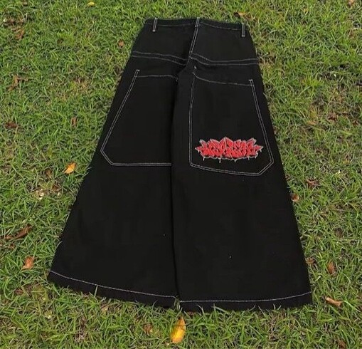 Tous Y2K Graffiti Retro Baggy Jean Pantolon