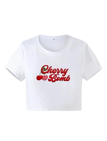 Abercrombie & Fitch Y2k Cherry Bomb Baskılı Crop