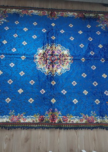 İşlemeli Renkli Mavi Halı - Görsel 3