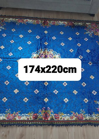 İşlemeli Renkli Mavi Halı - Görsel 2