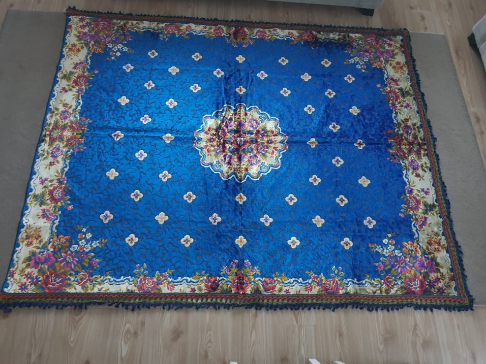 İşlemeli Renkli Mavi Halı - Görsel 3