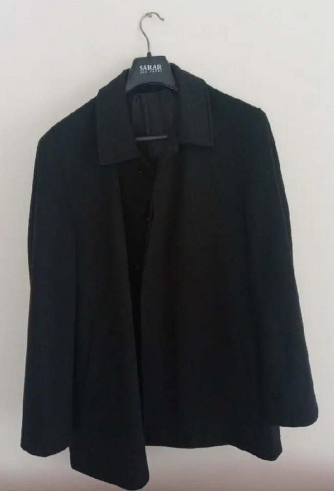 Siyah Düğmeli Erkek Kaban L Beden - Görsel 2