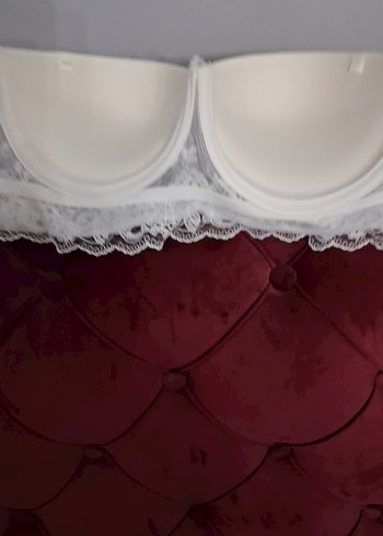 Beyaz Dantelli Midi Sütyen - Görsel 2