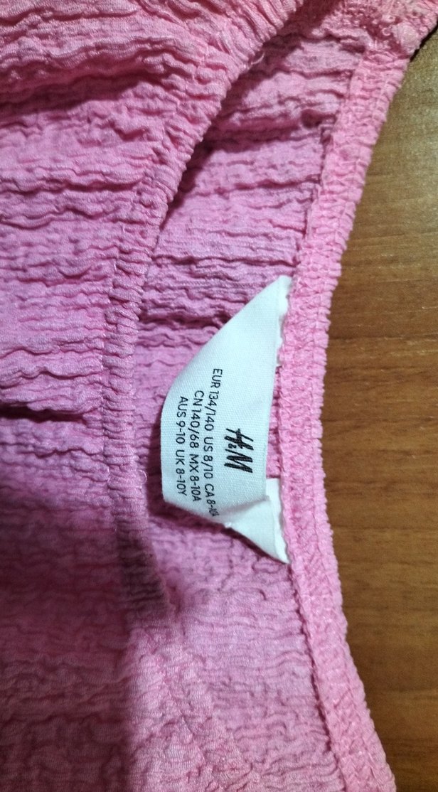 Pembe Kısa Kollu Kadın Keten Bluz - Görsel 3