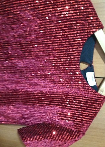 Kırmızı Parlak Kiz cocuk Bluz - Görsel 2