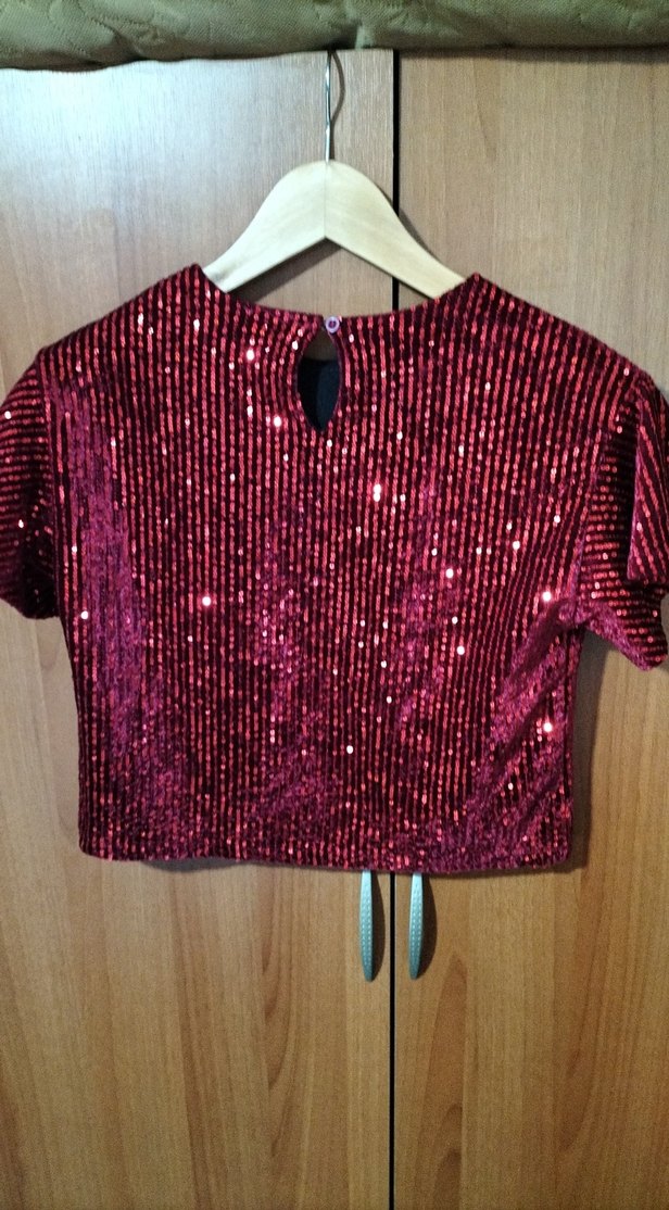 Kırmızı Parlak Kiz cocuk Bluz - Görsel 5