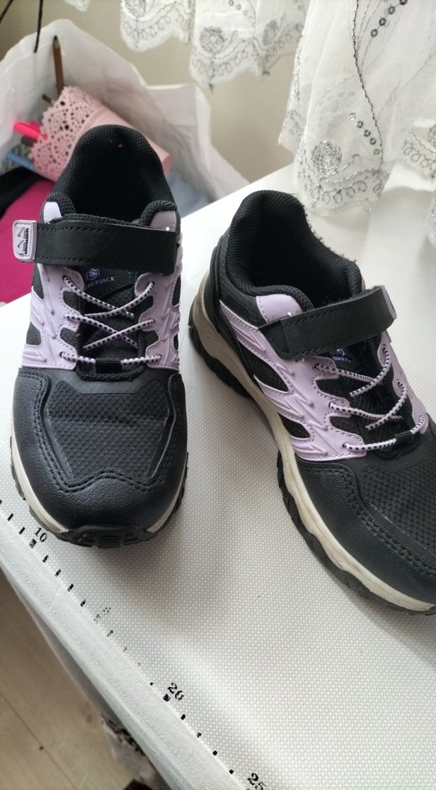 Kız Çocuk Siyah Mor Cırtlı Spor Ayakkabı - Görsel 2