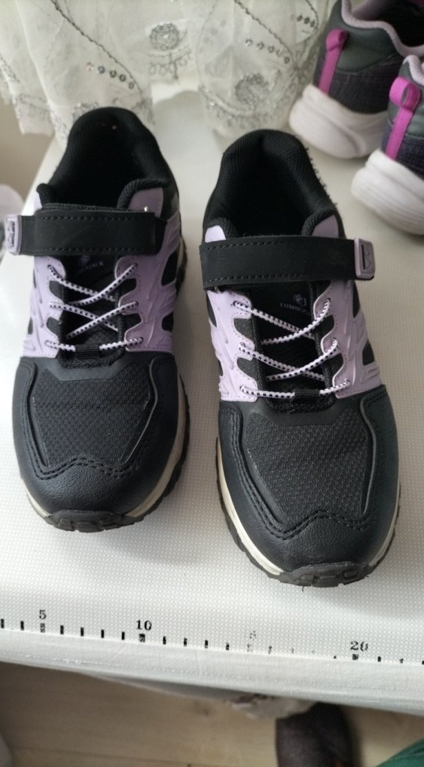 Kız Çocuk Siyah Mor Cırtlı Spor Ayakkabı - Görsel 3