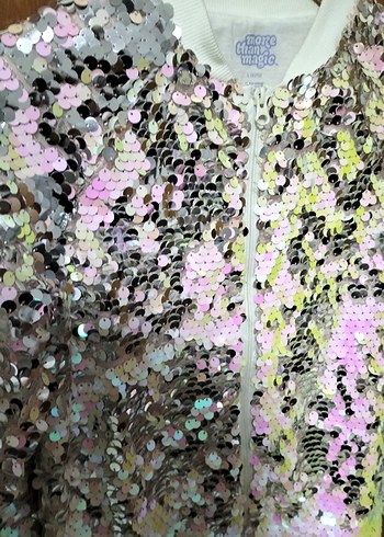 Pembe Pul Payetli Kız Çocuk Ceket - Görsel 2