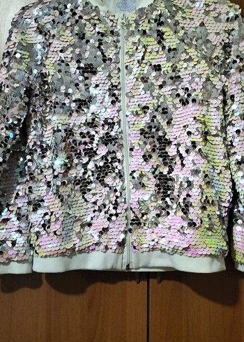 Pembe Pul Payetli Kız Çocuk Ceket - Görsel 7