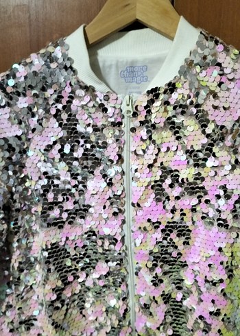 Pembe Pul Payetli Kız Çocuk Ceket - Görsel 6