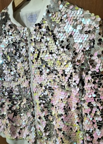 Pembe Pul Payetli Kız Çocuk Ceket - Görsel 3