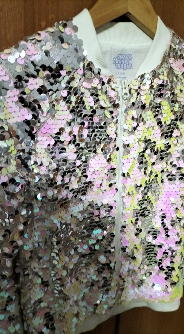 Pembe Pul Payetli Kız Çocuk Ceket - Görsel 2