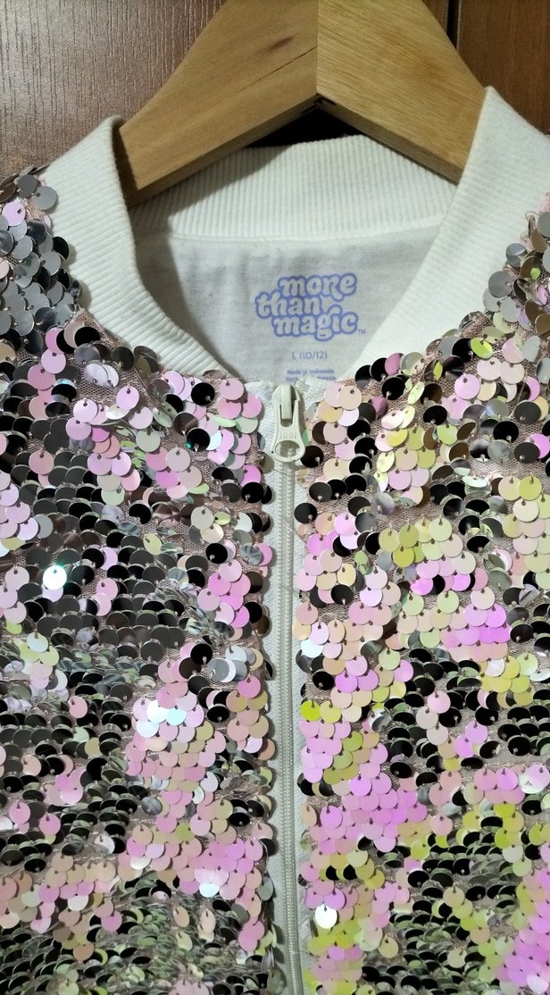 Pembe Pul Payetli Kız Çocuk Ceket - Görsel 5