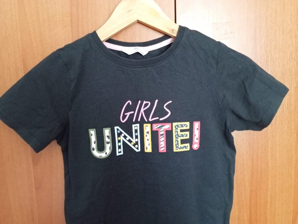 Kız Çocuk Çok Renkli Baskılı Kısa Kollu Tişört - Görsel 2