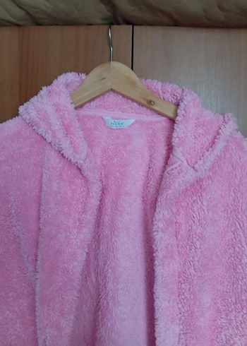Kız Çocuk Pembe Peluş Sabahlık - Görsel 2