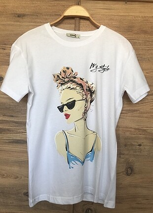 xl Beden 0 pamuk baskılı tshirt