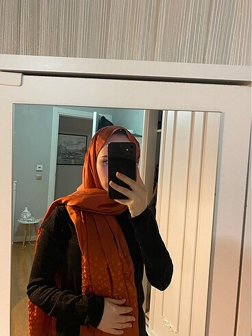 Beden turuncu Renk Hafif parlak şık şal