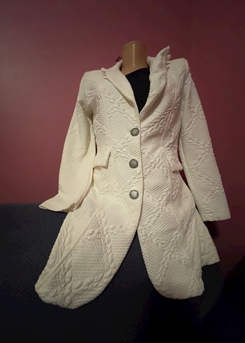 Diğer Düğmeli Beyaz Kadın Blazer Ceket