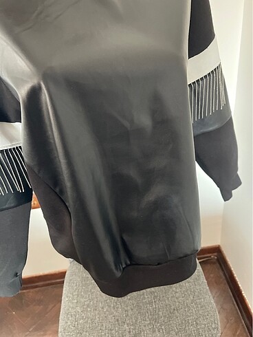 Diğer Siyah deri sweat