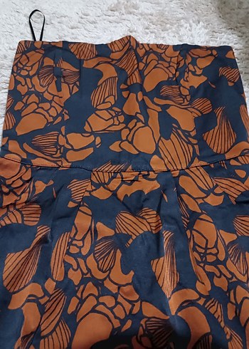 Desenli, straplez mini elbise - Görsel 2