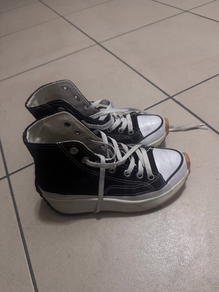 Siyah Gri Kadın Sneakers Stiletto Topuklu - Görsel 4