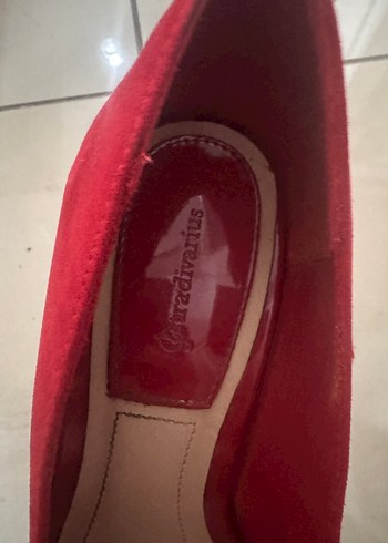 Kırmızı Süet Stiletto Kadın Ayakkabı - Görsel 2