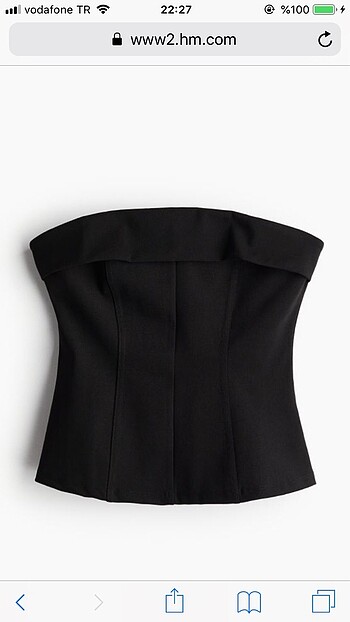 s Beden H&M Siyah Bandeau Üst
