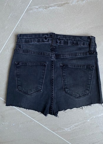 Addax Kadın Koyu Gri Mini Denim Şort
