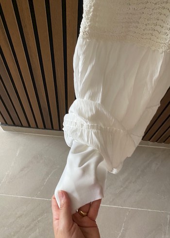 Zara Dantel Detaylı Beyaz Mini Bohem Elbise