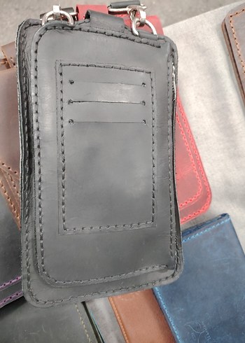 El Yapımı Kadın Çok Renkli Deri Cüzdan - Görsel 2