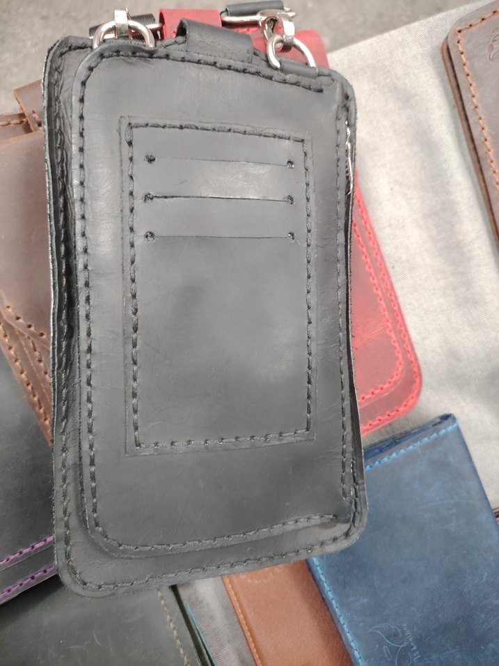 El Yapımı Kadın Çok Renkli Deri Cüzdan - Görsel 2