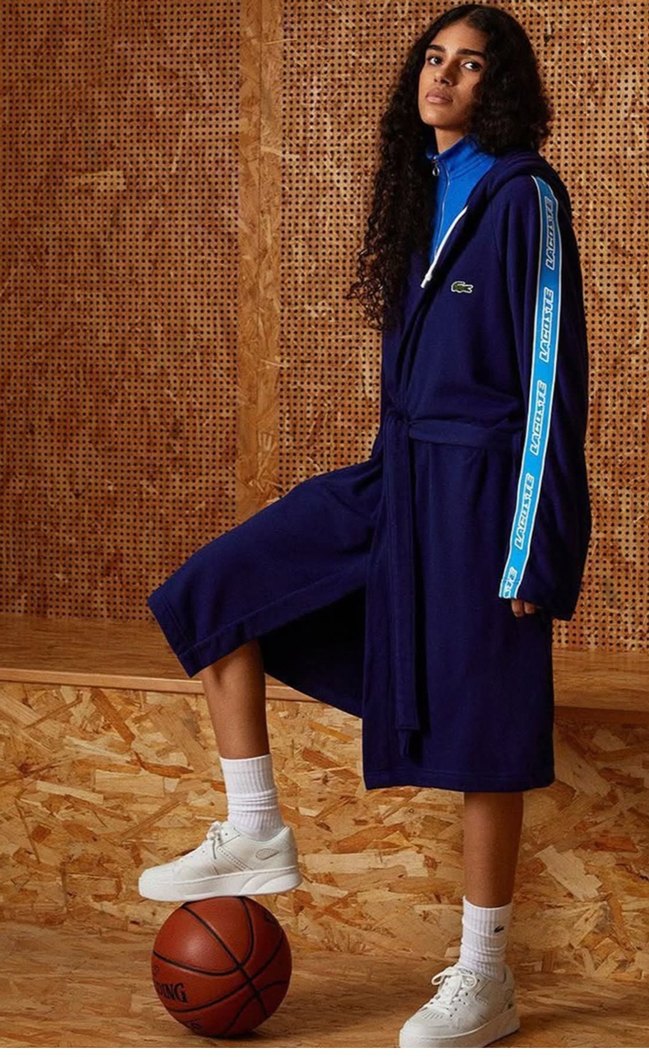 Lacoste Kapüşonlu Lacivert Bornoz - Görsel 3