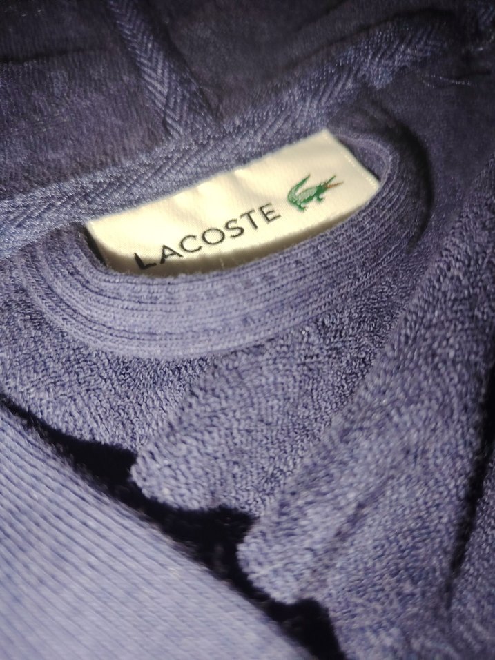 Lacoste Kapüşonlu Lacivert Bornoz - Görsel 4
