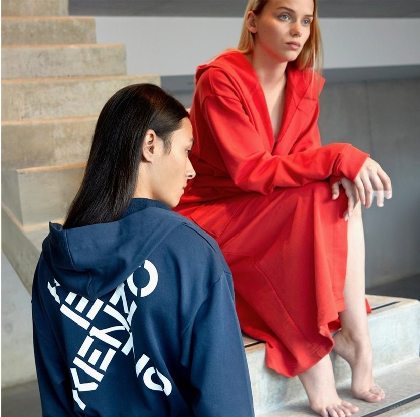 Kenzo Paris Marka Lacivert Kapüşonlu Bornoz - Görsel 2